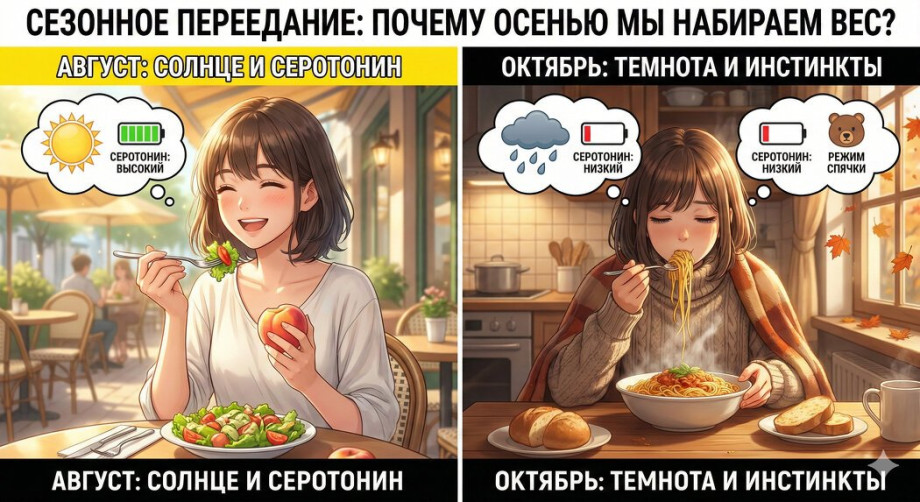 Сезонное переедание Почему осенью мы набираем вес