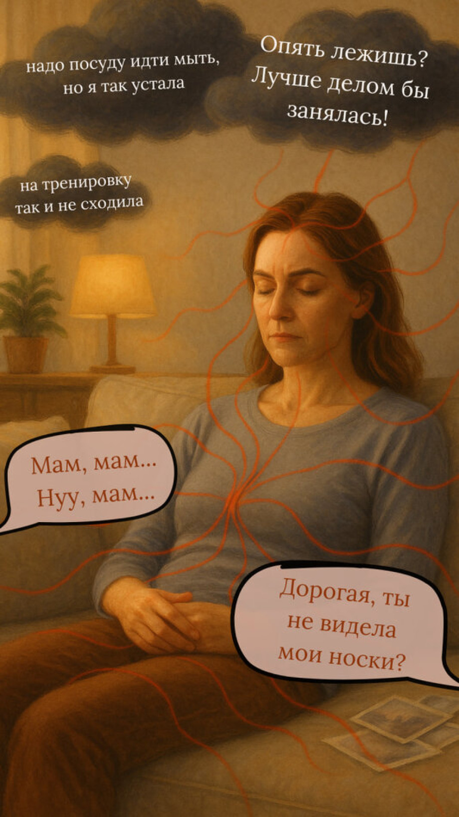 Мыслемешалка в голове и хроническое напряжение в теле