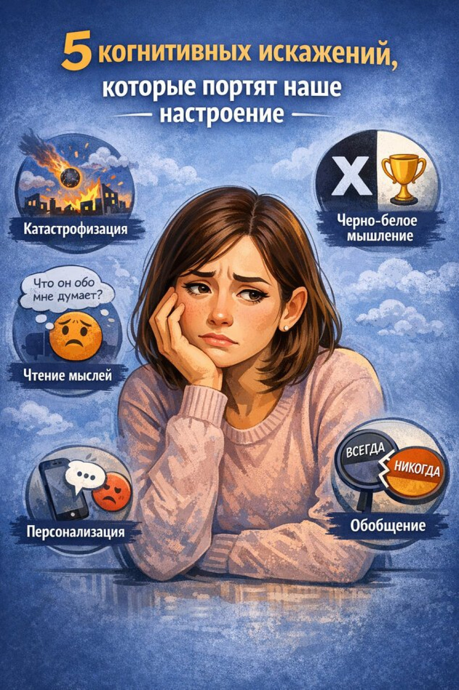 5 самых частых когнитивных искажений которые портят наше настроение